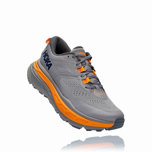 Hoka One One STINSON ATR 6 Trail Running Shoes For Men India Grey/Orange IN-9173